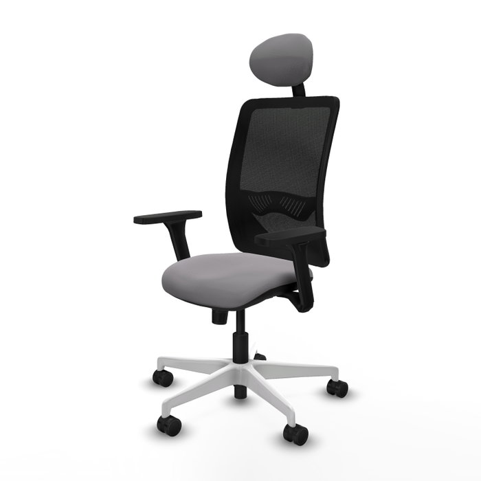 PIQUERAS Y CRESPO Silla de oficina Zulema con mecanismo Sincro, Gris y Negro