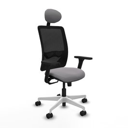 PIQUERAS Y CRESPO Silla de oficina Zulema con mecanismo Sincro, Gris y Negro