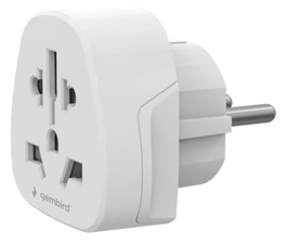 Gembird Adaptador de Viaje Universal con Salida Tipo C (Europlug) Blanco