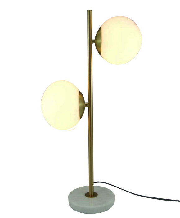 DKD Home Decor Lámpara de Sobremesa de Mármol y Cristal con Bola