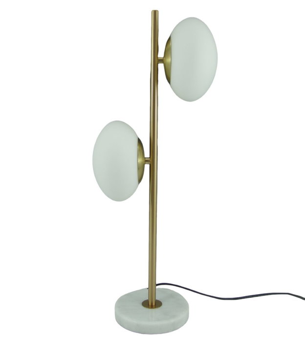 DKD Home Decor Lámpara de Sobremesa de Mármol y Cristal con Bola