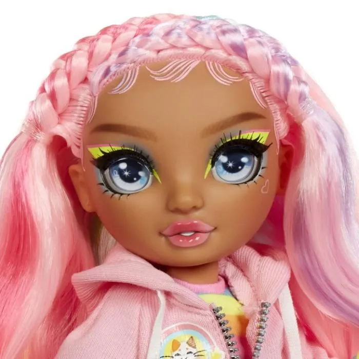 Mga Muñeca Rainbow High Sparkle Y Shine Rosetta 427780 Con Piernas Que Destellan Mágicamente Y Brillo Rosa Neón