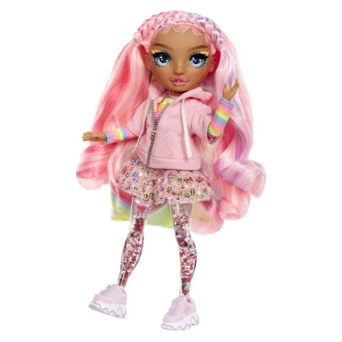 Mga Muñeca Rainbow High Sparkle Y Shine Rosetta 427780 Con Piernas Que Destellan Mágicamente Y Brillo Rosa Neón