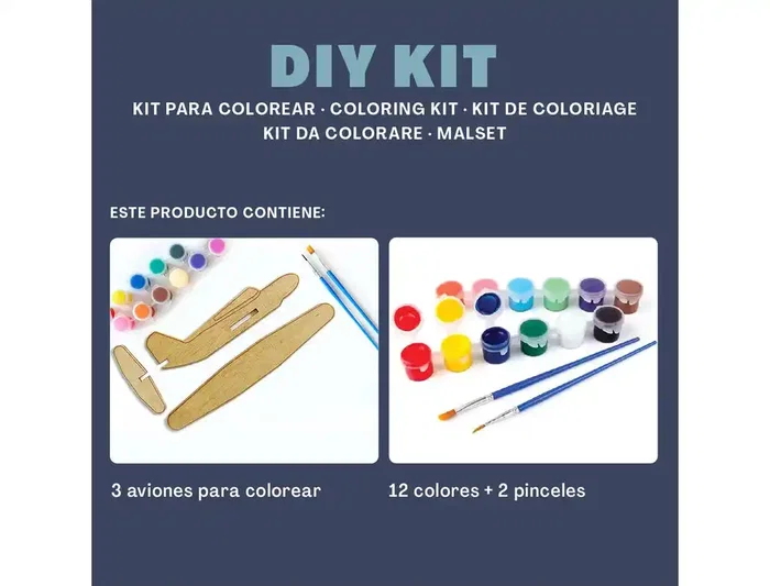 Wondee Kit para Colorear Figuras de Madera Sostenible para Niños con 12 Colores Vibrantes y Brochas