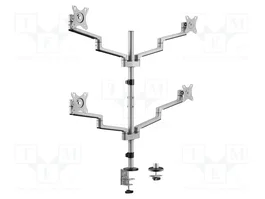 LogiLink Soporte para Cuatro Monitores de 17-32 pulgadas, Aluminio, Plata