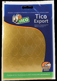 Tico E-GL-4818 Paquete 10 Hojas Etiquetas Satinadas Oro 48x18 MM 180 Piezas