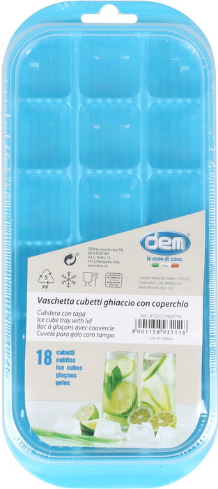 Dem Cubitera 18 Cubitos con Tapa Medidas 25,7x11,5x3,5 cm (24 Unidades) Dem Cubitera 18 Cubitos con Tapa Medidas 25,7x11,5x3,5 cm (24 Unidades)