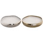 DKD Home Decor Set de 2 Velas de Cera Parafina de 500 g, 3 Mechas, Dorado y Plateado
