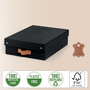 Leitz 61480095 PACK 2 Cajas de Almacenamiento de Cartón Medianas Bajas Color Negro Formato A4 Volumen 8L Tapa Extraíble Asa Transporte FSC