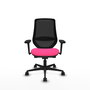 PIQUERAS Y CRESPO Silla de oficina Mardos Rosa y Negro con Mecanismo Sincro/Traslack