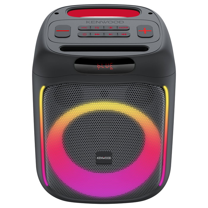 Kenwood AS-P200BT Altavoz de Fiesta Portátil 50W Bluetooth 5.0 y Alámbrico con Iluminación LED, Batería Recargable y Entradas USB/3.5mm/6.5mm - Negro