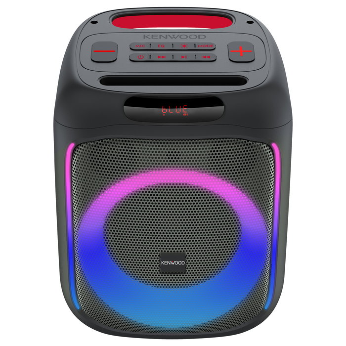 Kenwood AS-P200BT Altavoz de Fiesta Portátil 50W Bluetooth 5.0 y Alámbrico con Iluminación LED, Batería Recargable y Entradas USB/3.5mm/6.5mm - Negro