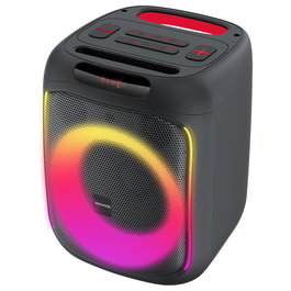 Kenwood AS-P200BT Altavoz de Fiesta Portátil 50W Bluetooth 5.0 y Alámbrico con Iluminación LED, Batería Recargable y Entradas USB/3.5mm/6.5mm - Negro