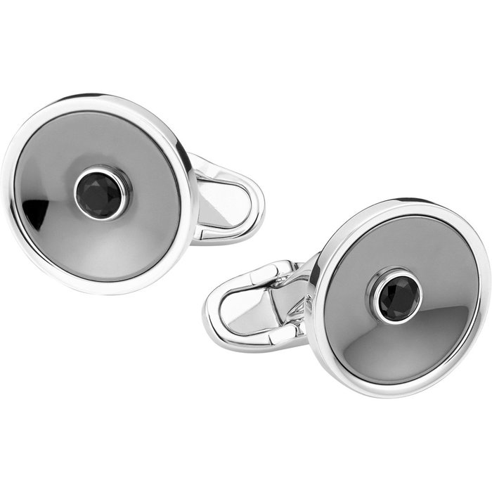 Montblanc Gemelos Essential Sartorial MB116643 de Plata y Ónix Montblanc Gemelos Essential Sartorial MB116643 de Plata y Ónix