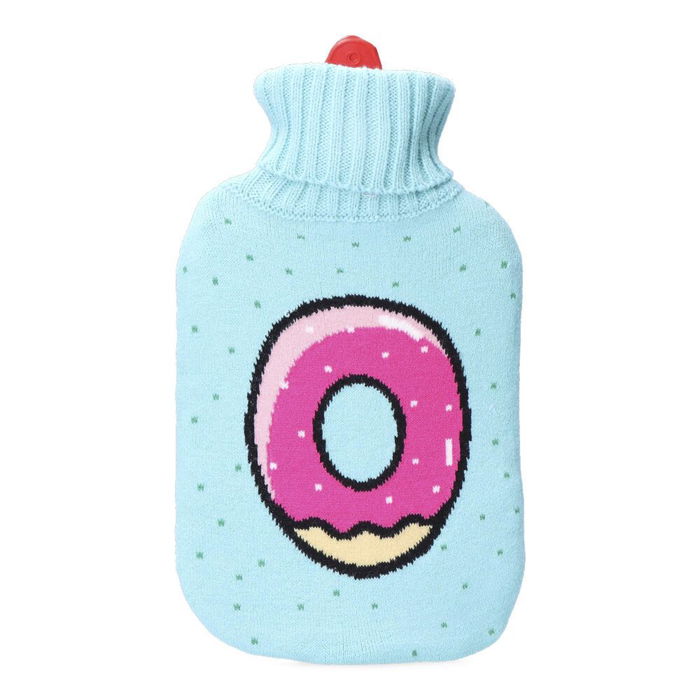 Edm Bolsa de Agua Caliente 2 L Modelo Donut Glaseado Verde Agua con Funda de Lana Edm Bolsa de Agua Caliente 2 L Modelo Donut Glaseado Verde Agua con Funda de Lana