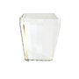 DKD Home Decor Lámpara de Sobremesa de Cristal y Lino Transparente y Blanco