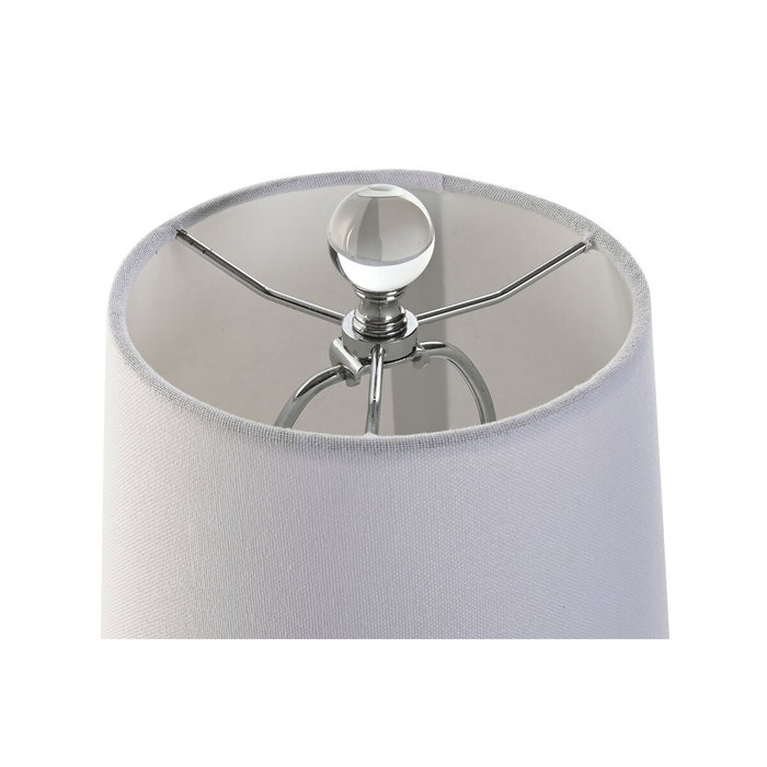 DKD Home Decor Lámpara de Sobremesa de Cristal y Lino Transparente y Blanco DKD Home Decor Lámpara de Sobremesa de Cristal y Lino Transparente y Blanco