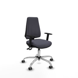 PIQUERAS Y CRESPO Silla de oficina Elche Gris oscuro con mecanismo Asincro y Base cromada