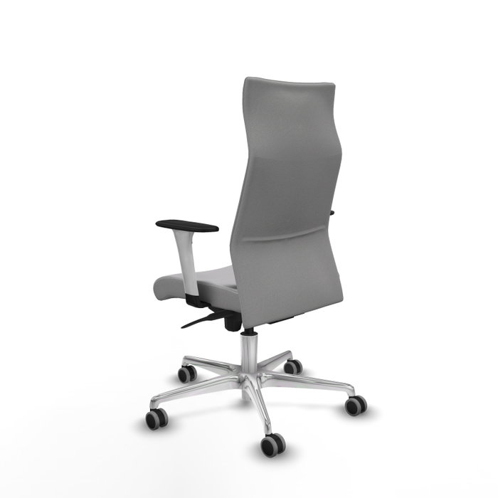 PIQUERAS Y CRESPO Sillón Albacete con Mecanismo Sincro, Tela Gris Claro y Base de Aluminio
