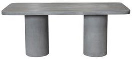 DKD Home Decor Mesa de Comedor Gris 200x100x74 cm, de Hormigón, Desmontable