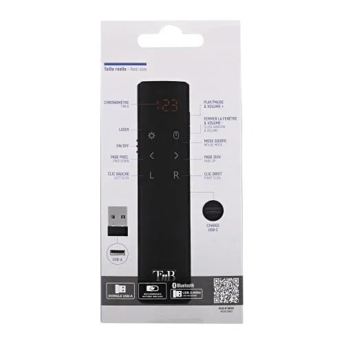 TNB AIRMOUSE2 Láser de presentación y ratón giroscópico - Negro TNB AIRMOUSE2 Láser de presentación y ratón giroscópico - Negro
