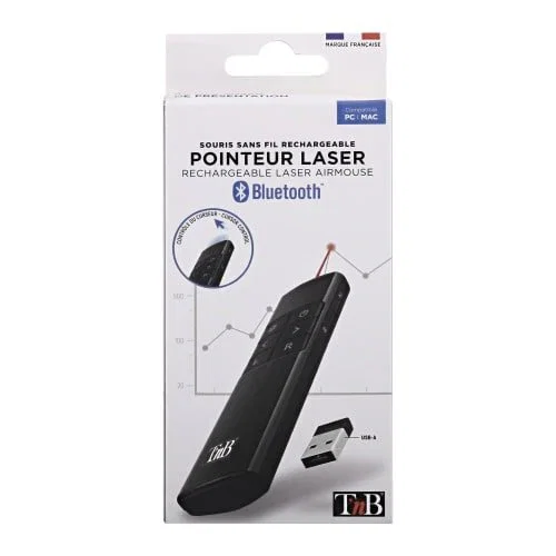 TNB AIRMOUSE2 Láser de presentación y ratón giroscópico - Negro TNB AIRMOUSE2 Láser de presentación y ratón giroscópico - Negro