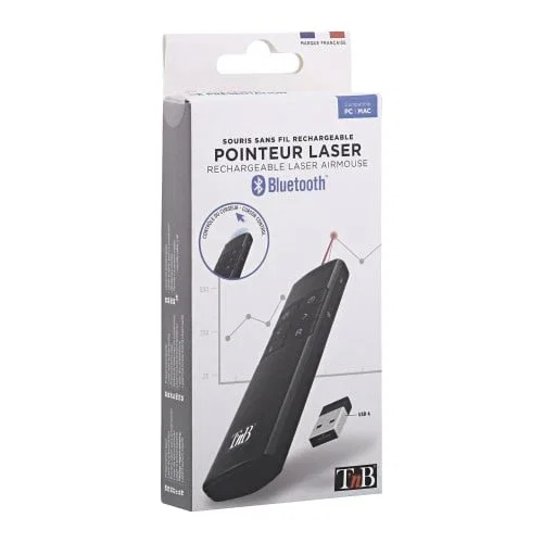 TNB AIRMOUSE2 Láser de presentación y ratón giroscópico - Negro TNB AIRMOUSE2 Láser de presentación y ratón giroscópico - Negro