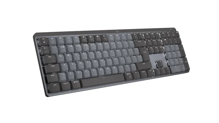 Logitech Master MX Mechanical Teclado Inalámbrico RF + Bluetooth Retroiluminado QWERTY USA, Interruptor Mecánico Táctil Silencioso, Grafito, Modelo 920-010757
