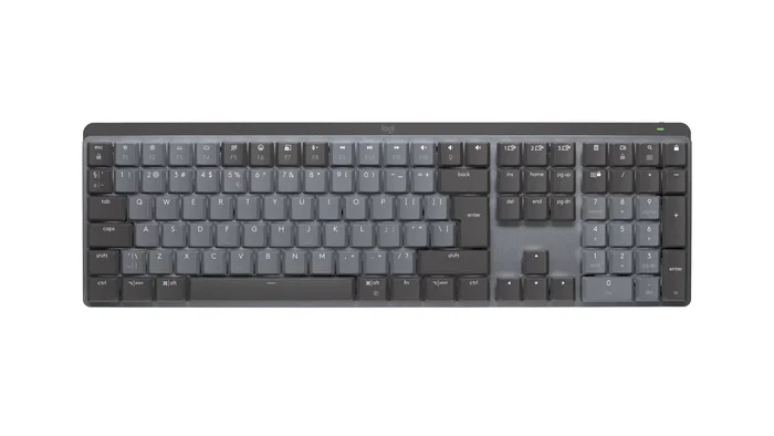 Logitech Master MX Mechanical Teclado Inalámbrico RF + Bluetooth Retroiluminado QWERTY USA, Interruptor Mecánico Táctil Silencioso, Grafito, Modelo 920-010757