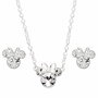 Disney Set Colgante y Pendientes Minnie Mouse en Plata con Cristales Transparentes
