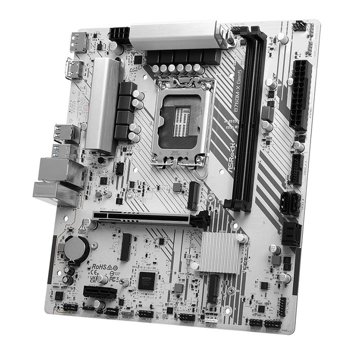 ASRock B760M-X GEN5 - Placa Base Intel B760 Socket LGA 1700 microATX con PCIe Gen5, DDR5 7200 MHz, HDMI, DisplayPort, 2.5G Ethernet y Windows 11 Compatible