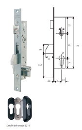 TESA Cerradura 2210/25/3AI Palanca Basculante