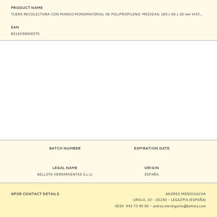 Viat Viat622 Tijeras Recolectoras Profesionales, Mango Ergonómico Polipropileno, Hojas Acero al Carbono Tratadas Térmicamente, 185 x 50 x 20 mm, Corte y Clareo de Tallos Viat Viat622 Tijeras Recolectoras Profesionales, Mango Ergonómico Polipropileno, Hojas Acero al Carbono Tratadas Térmicamente, 185 x 50 x 20 mm, Corte y Clareo de Tallos
