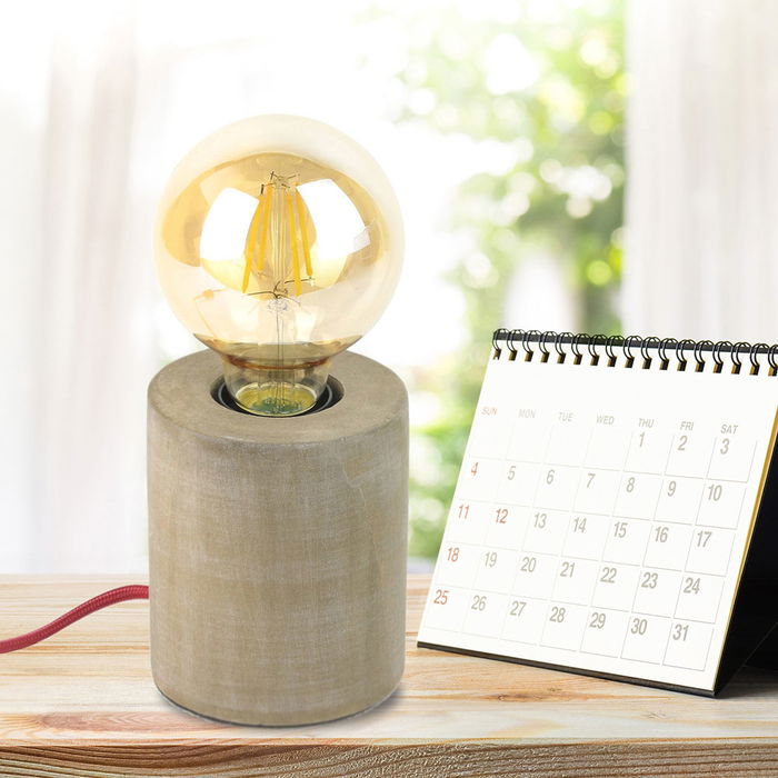 Home Deco Light Luminaire Lámpara de Madera Cilindro 1.5m Cable con Enchufe e Interruptor Bombilla E27 40W Diámetro 8.5 cm Altura 10.5 cm Home Deco Light Luminaire Lámpara de Madera Cilindro 1.5m Cable con Enchufe e Interruptor Bombilla E27 40W Diámetro 8.5 cm Altura 10.5 cm