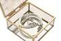 DKD Home Decor Joyero de Cristal y Metal Nácar Blanco