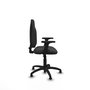 Silla de oficina Algarra con mecanismo Contacto permanente básico tapizada con Similpiel color Gris oscuro. Equipada con Base poliamida negra, Brazos 2Dy Topes