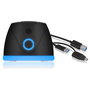 ICY BOX IB-1124L-C3 Docking Station para HDD/SSD SATA de 2.5 y 3.5 pulgadas, Negro