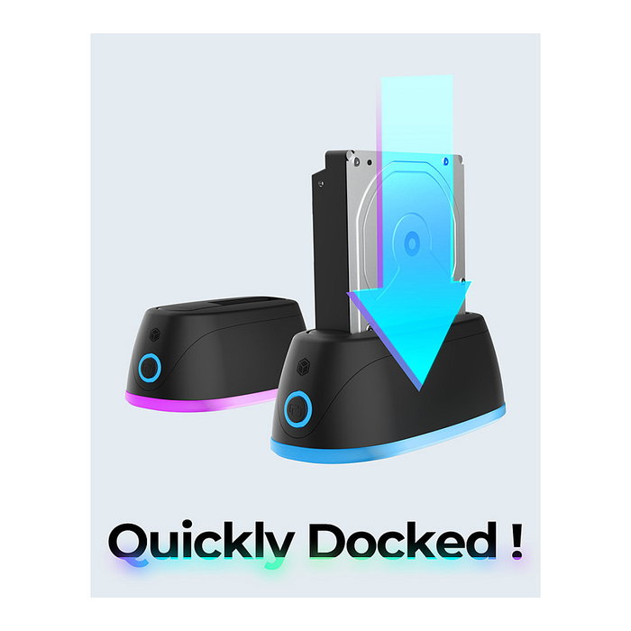 ICY BOX IB-1124L-C3 Docking Station para Discos Duros/SSD SATA de 2.5" y 3.5" - USB 3.2 Gen 1 (5 Gbit/s) - Hot Swap, Plug & Play - Color Negro