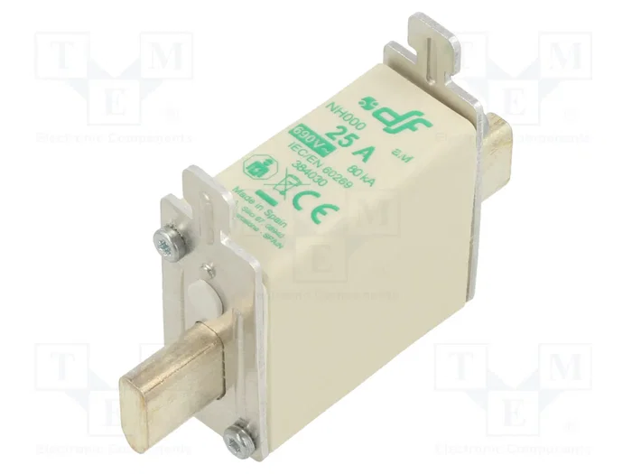 DF ELECTRIC Fusible de cartucho NH000 25A 690VAC aM DF ELECTRIC Fusible de cartucho NH000 25A 690VAC aM