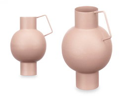 Giftdecor Jarrón Acero Abombado Arena Pastel 15x23x13 cm (Set de 6)