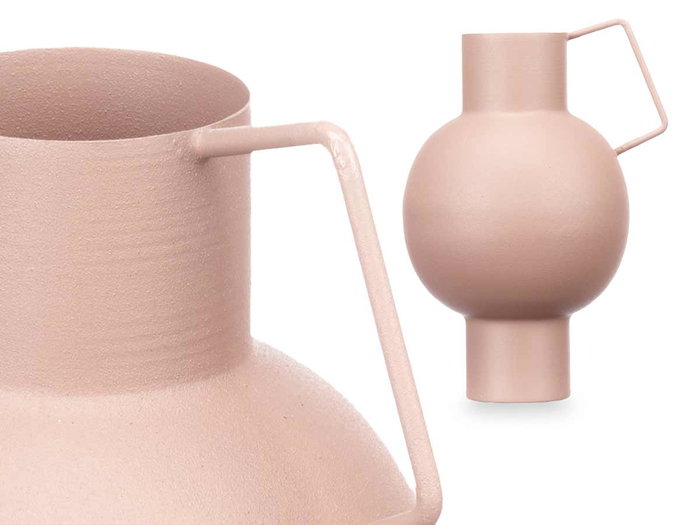 Giftdecor Jarrón Acero Abombado Arena Pastel 15x23x13 cm (Set de 6)