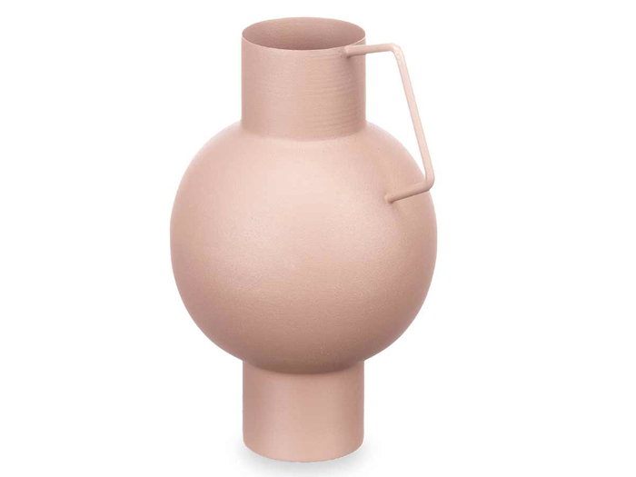 Giftdecor Jarrón Acero Abombado Arena Pastel 15x23x13 cm (Set de 6)