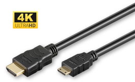 MicroConnect Cable HDMI 2.0 de Alta Velocidad de HDMI estándar a HDMI Mini C con ethernet, 1m