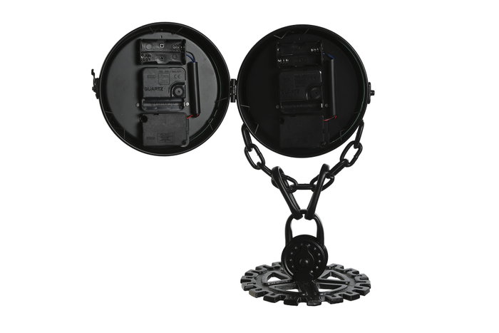 DKD Home Decor Reloj Sobremesa Loft Negro Plateado Metal Cristal 18 x 17 x 33 cm DKD Home Decor Reloj Sobremesa Loft Negro Plateado Metal Cristal 18 x 17 x 33 cm