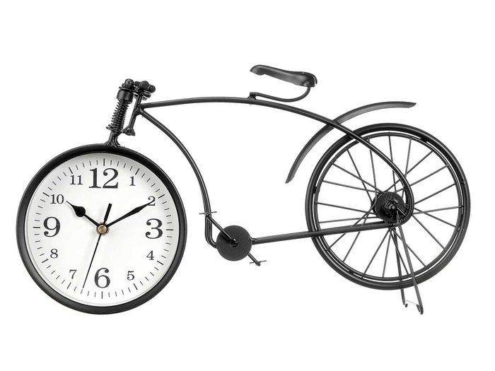 GIFTDECOR Reloj de Forja con Forma de Bicicleta, Negro, 20 cm Alto (Set de 4)