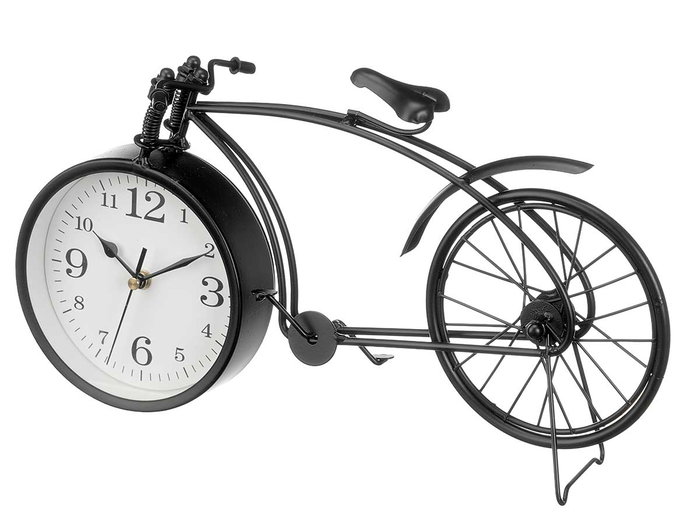 GIFTDECOR Reloj de Forja con Forma de Bicicleta, Negro, 20 cm Alto (Set de 4)