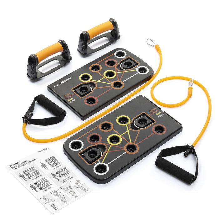 Pack Tabla de Flexiones Push-Up con Bandas de Resistencia y Chaleco Deportivo Sauna Hombre L InnovaGoods