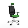 PIQUERAS Y CRESPO Silla de oficina Mardos con mecanismo Sincro/Traslack, Verde/Negro