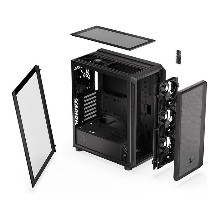 Endorfy Torre Midi EY2A010 Negra Vidrio Templado para Gaming
