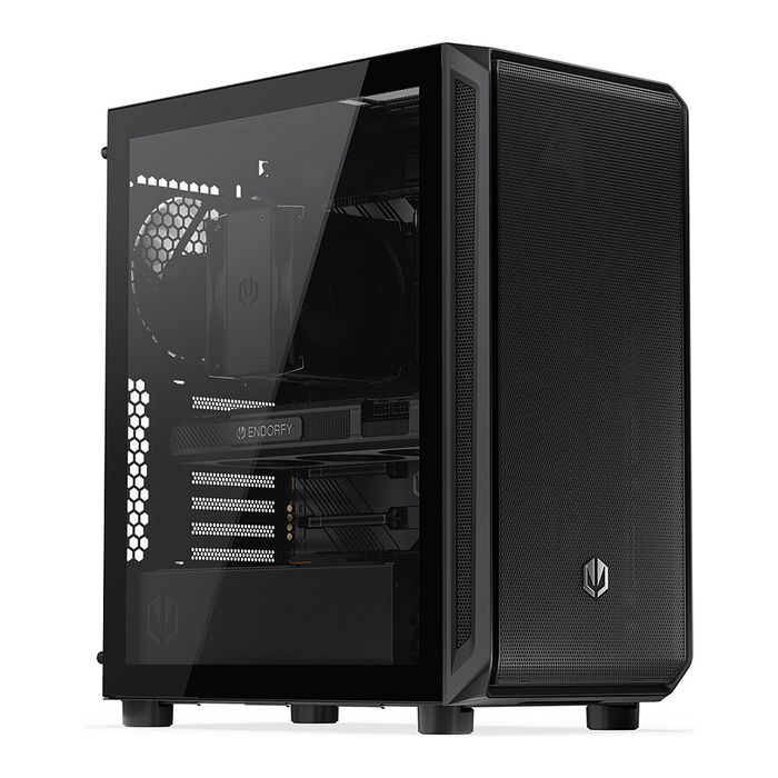 Endorfy Torre Midi EY2A010 Negra Vidrio Templado para Gaming